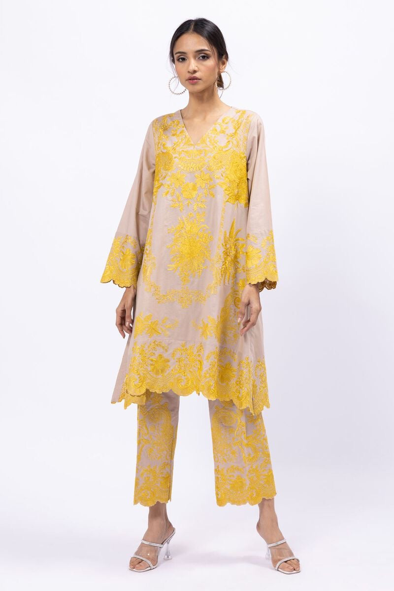 KHAADI | EMBROIDERED SUIT 3 PIECE