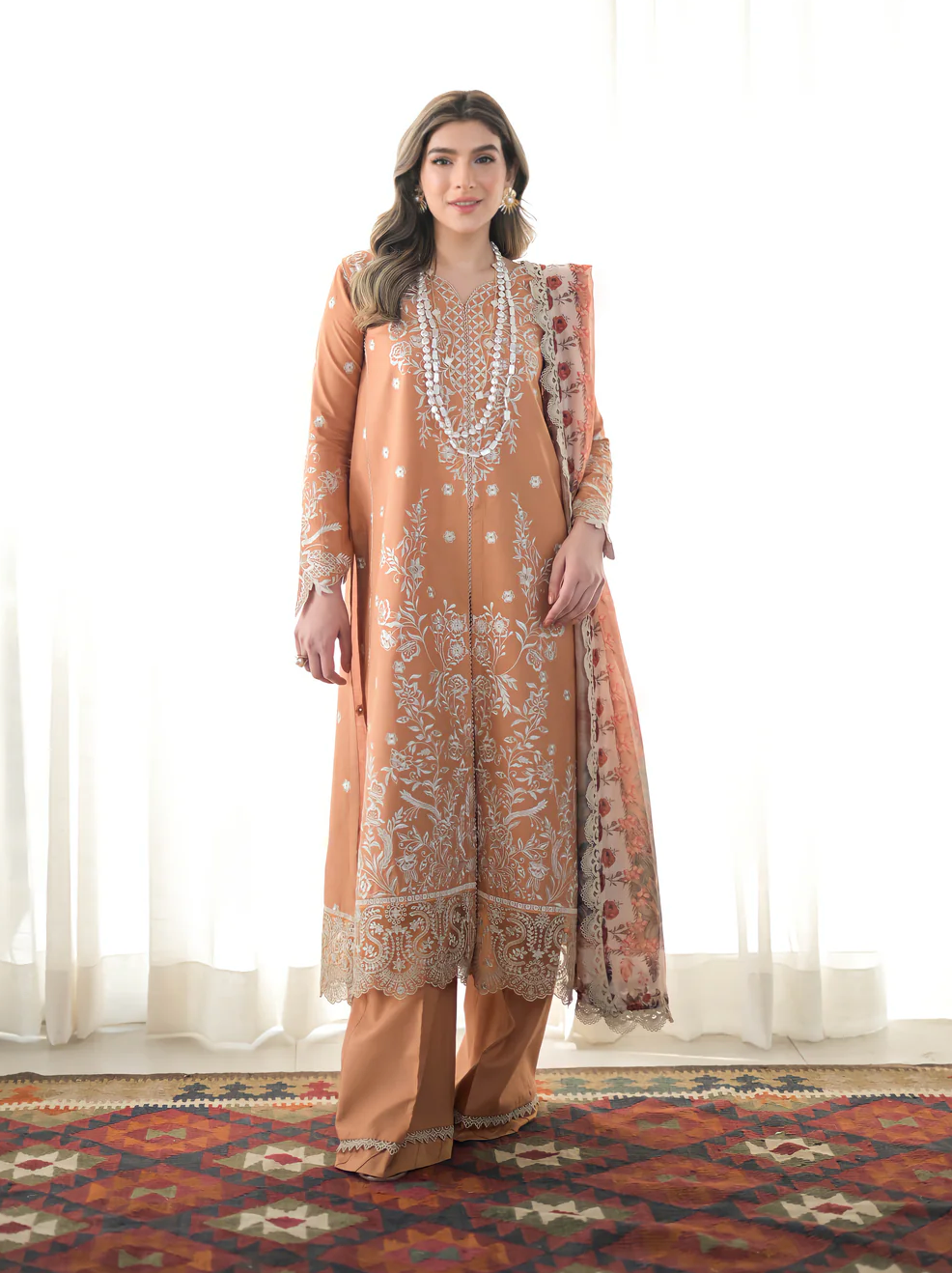 ZAIB | LUXURY LAWN V 2 | PEACH SAND